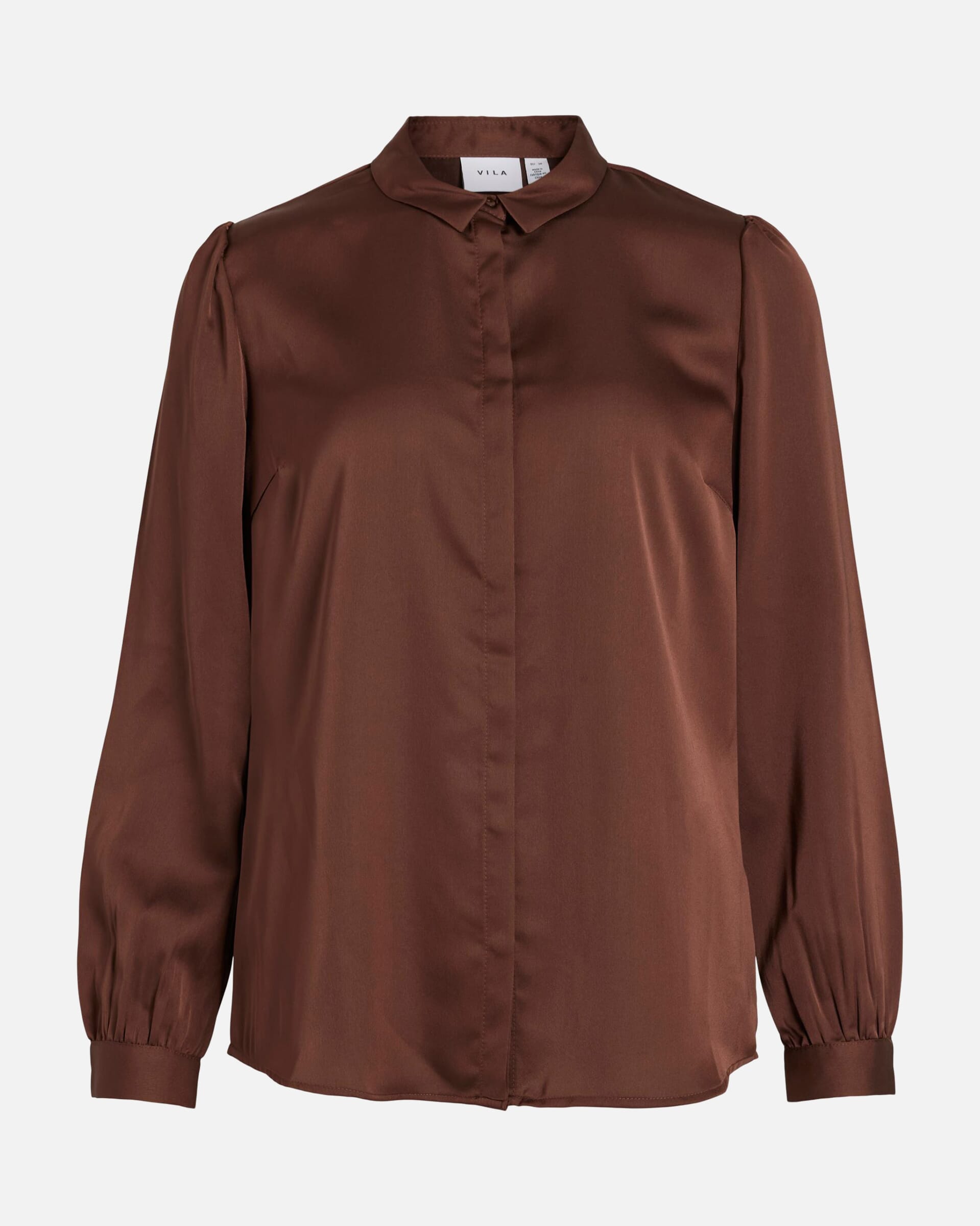 Vila Ellette satin top - Snow White Black Dot
