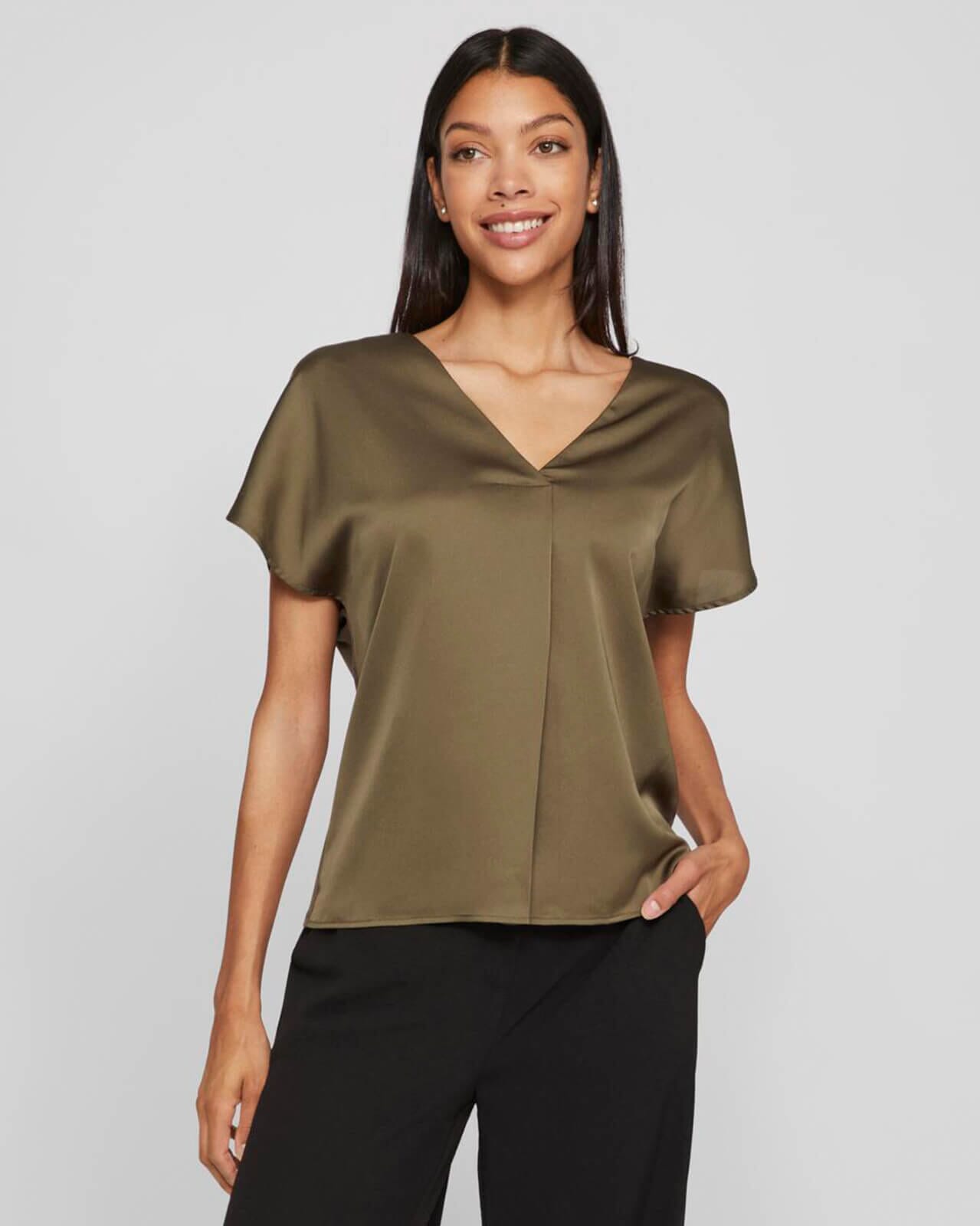 Topp Ellette V-neck Satin