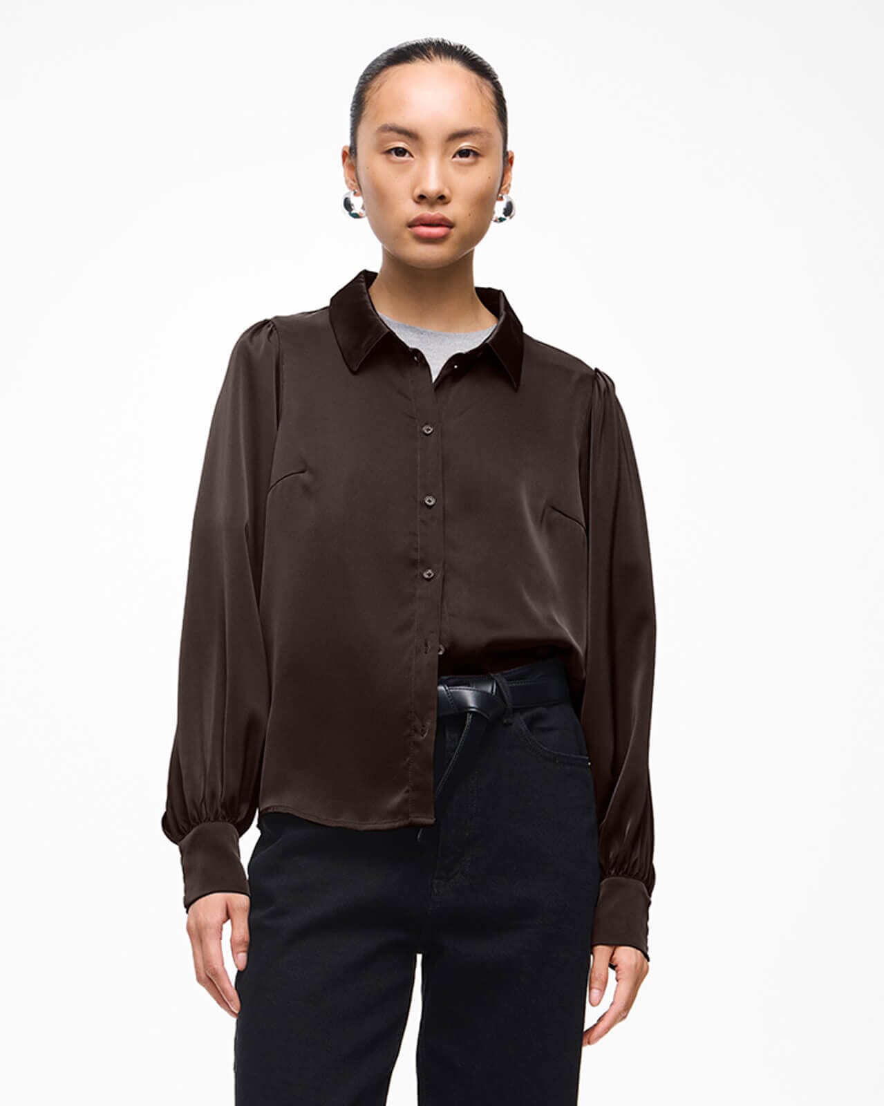 VILA Skjorte Enna Ravenna Balloon, 42, VILA Skjorte Brun 42