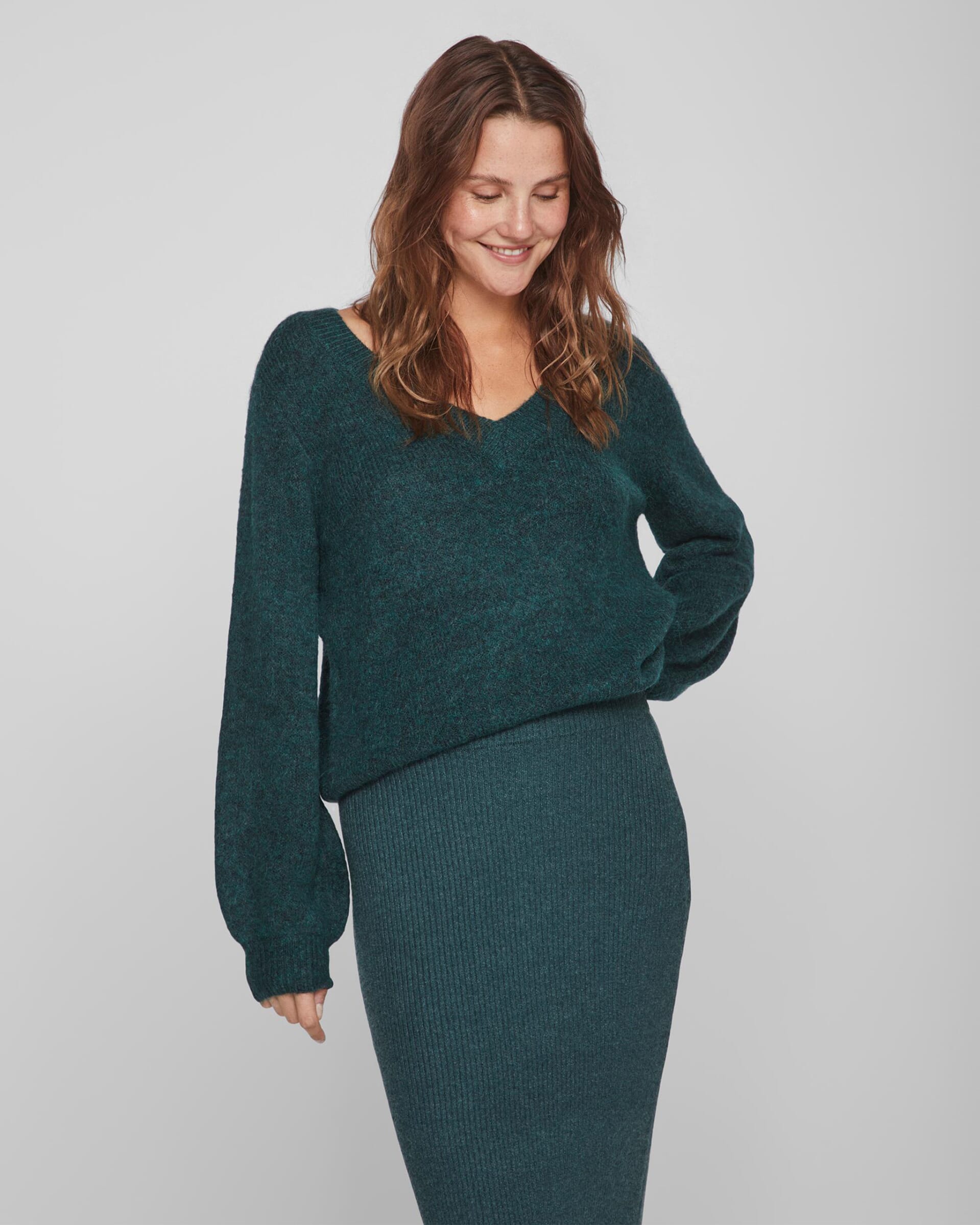 Vila Vidirma Rev V-Neck L/S Knit Top Maglione Lavorato a Maglia