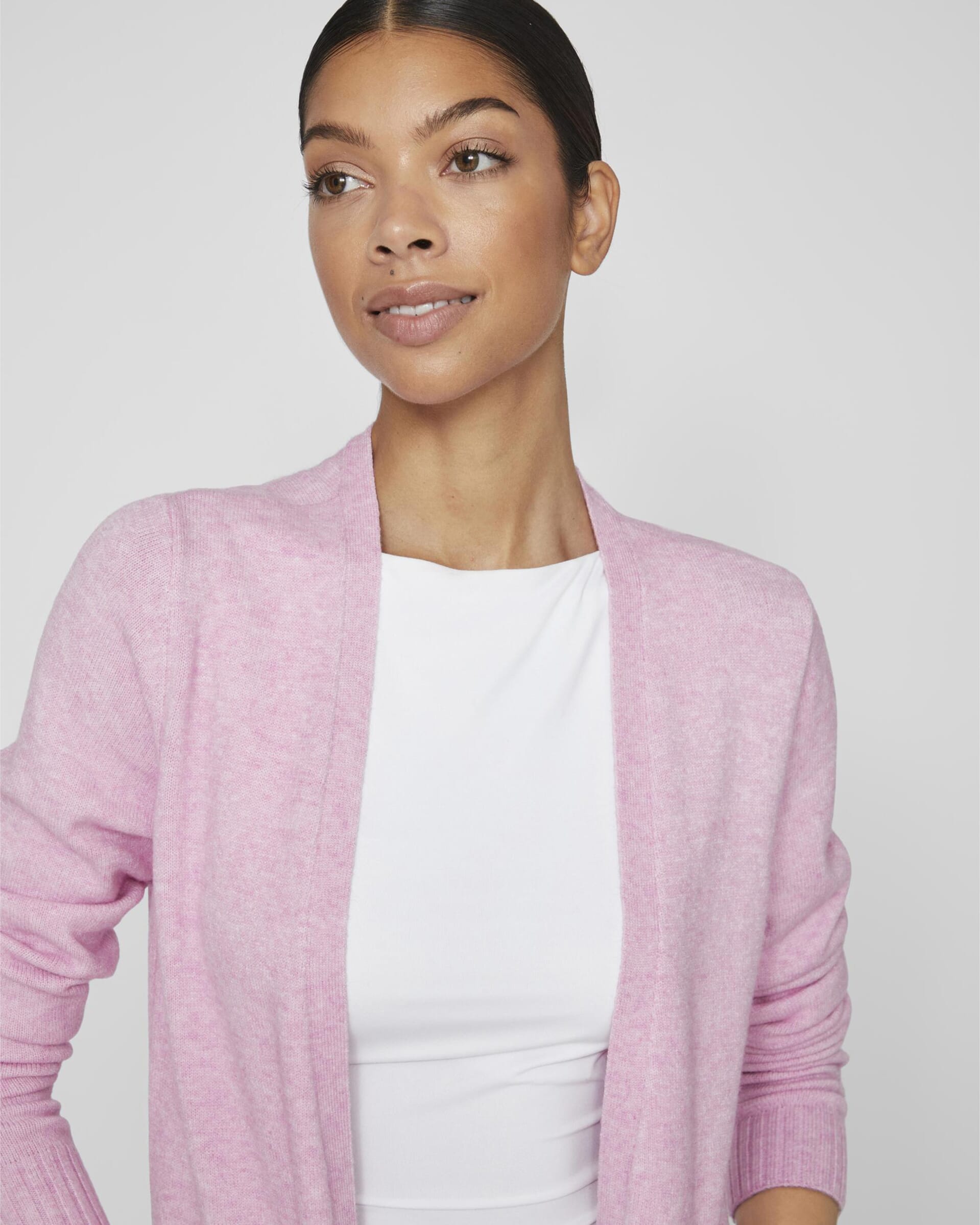 VILA Cardigan Ril Open L/S Pastel Lavender/ Light Melange Cardigans og strikkejakker til