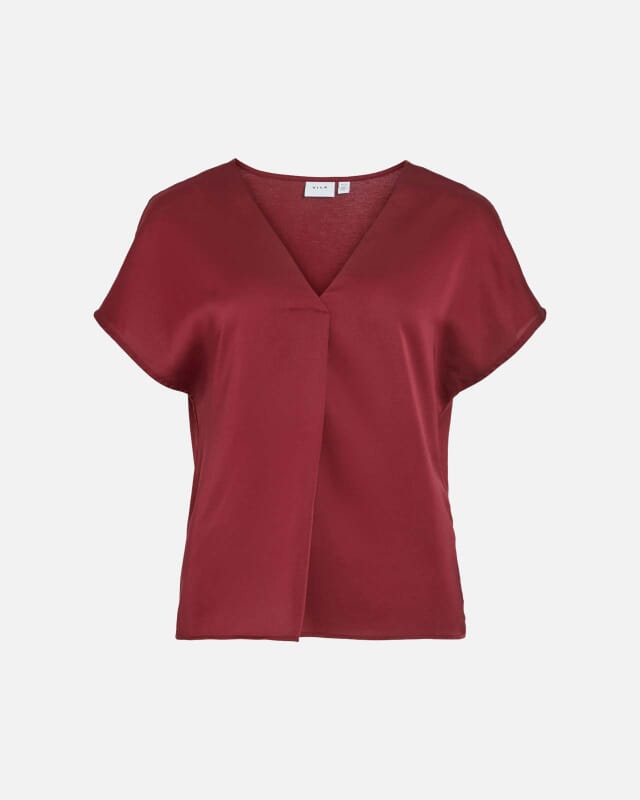Vila Ellette satin top - Peach Parfait main image 0