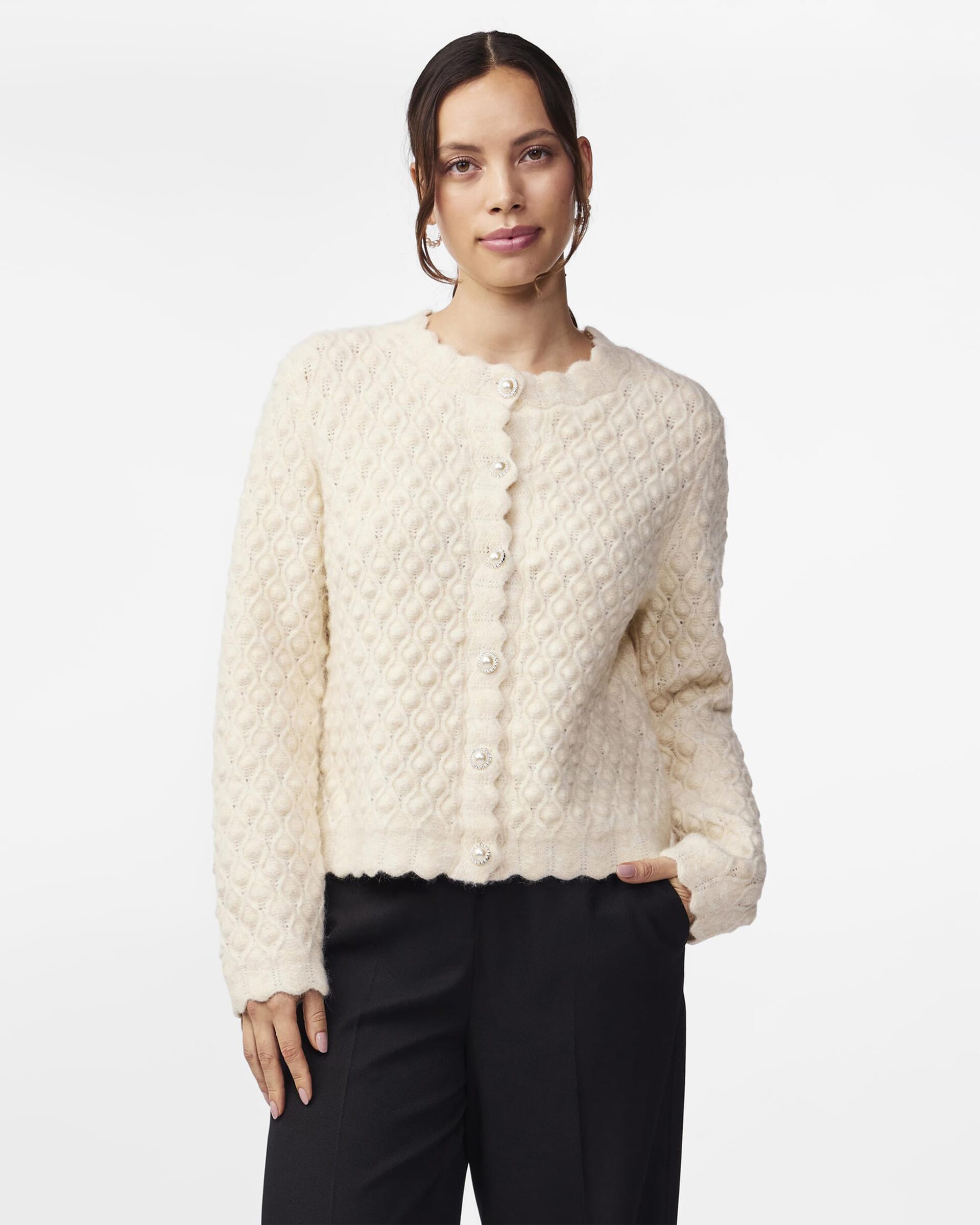 Yasgea Ls Knit Cardigan Birch Medium Green