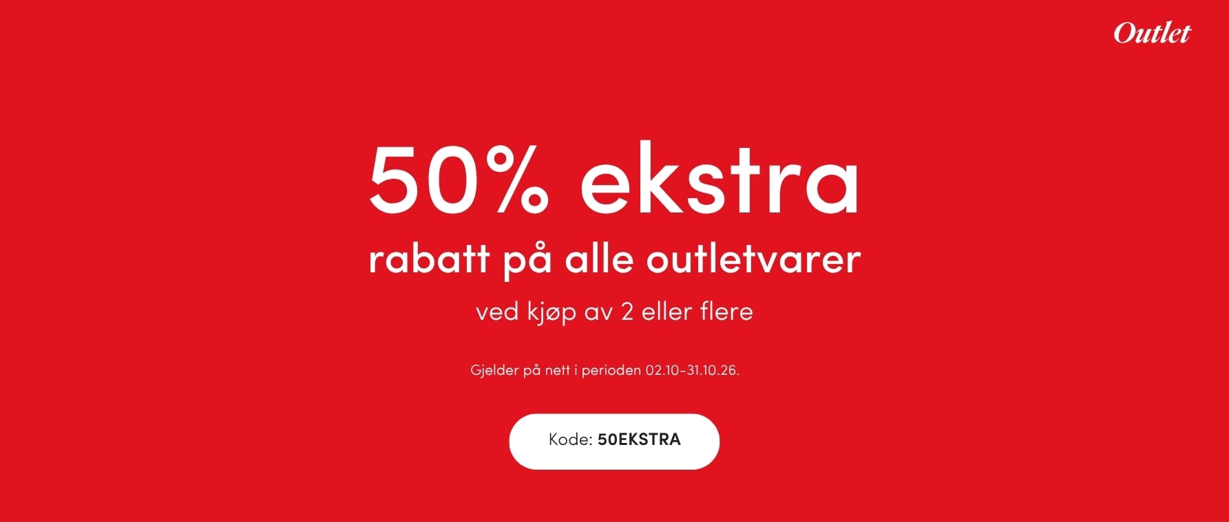 50% ekstra rabatt ved kjøp av 2 eller flere varer Gjør et kupp nå: 50% ekstra rabatt ved kjøp av 2 eller flere varer | FLOYD.no