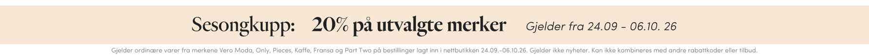 SESONGKUPP: 20% på utvalgte merker t.o.m. 06. oktober 2026 | FLOYD.no