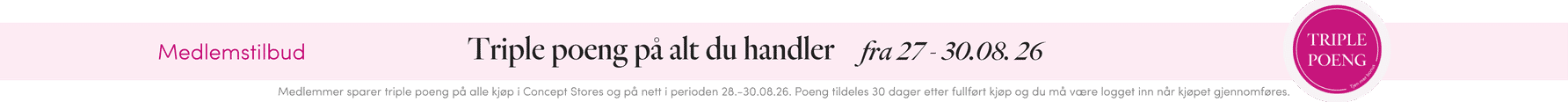 MEDLEMSTILBUD: Triple poeng på alt du handler MEDLEMSTILBUD: Triple poeng på alt du handler t.o.m. 30. august 2026 | FLOYD.no