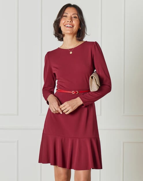 FLOYD Kjole Cissy LS Bordeaux Dame i FLOYD Kjole Cissy LS i burgunder | FLOYD.no
