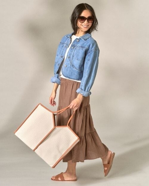 Linskjørt Belina i brown - perfekt til en bohemsk og romantisk stil | FLOYD.no