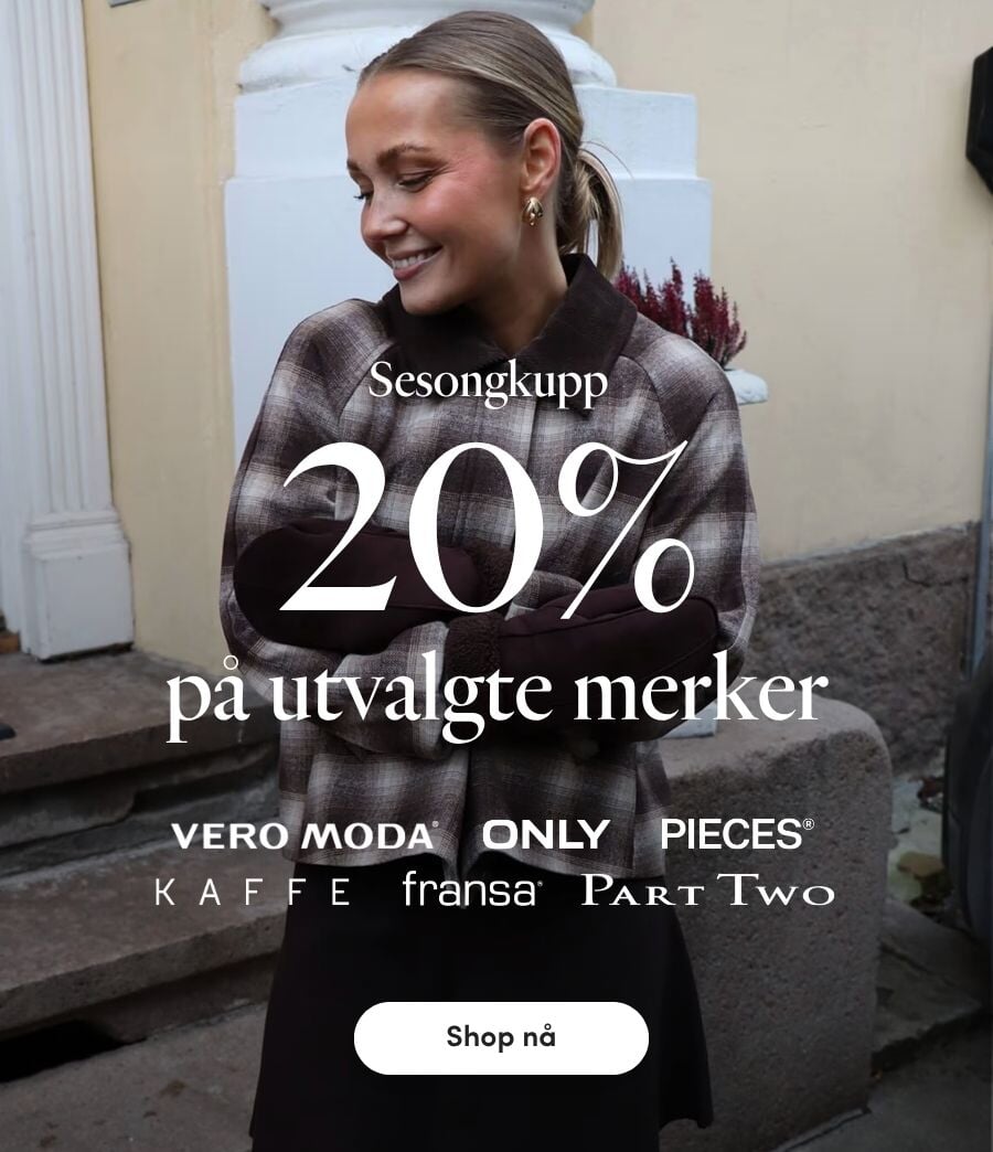 20% på utvalgte merker 20% på utvalgte merker: Vero Moda, ONLY, Fransa, Part Two, KAFFE og Pieces | FLOYD.no