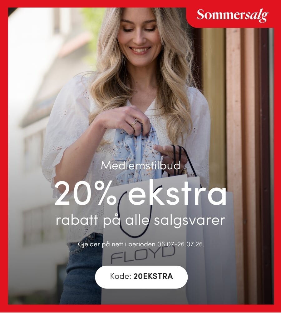 Medlemstilbud 20% ekstra på salget Gjør et kupp på vårt store SOMMERSALG med opptil 50% | FLOYD.no