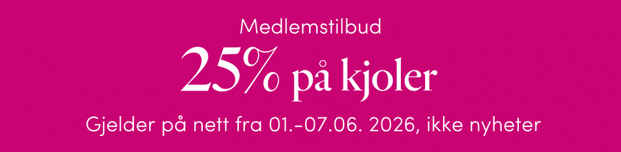 MEDLEMSTILBUD: 25% på kjoler fra 01.-07.06. 2026. Gjelder kun på nett, ikke nyheter | FLOYD.no
