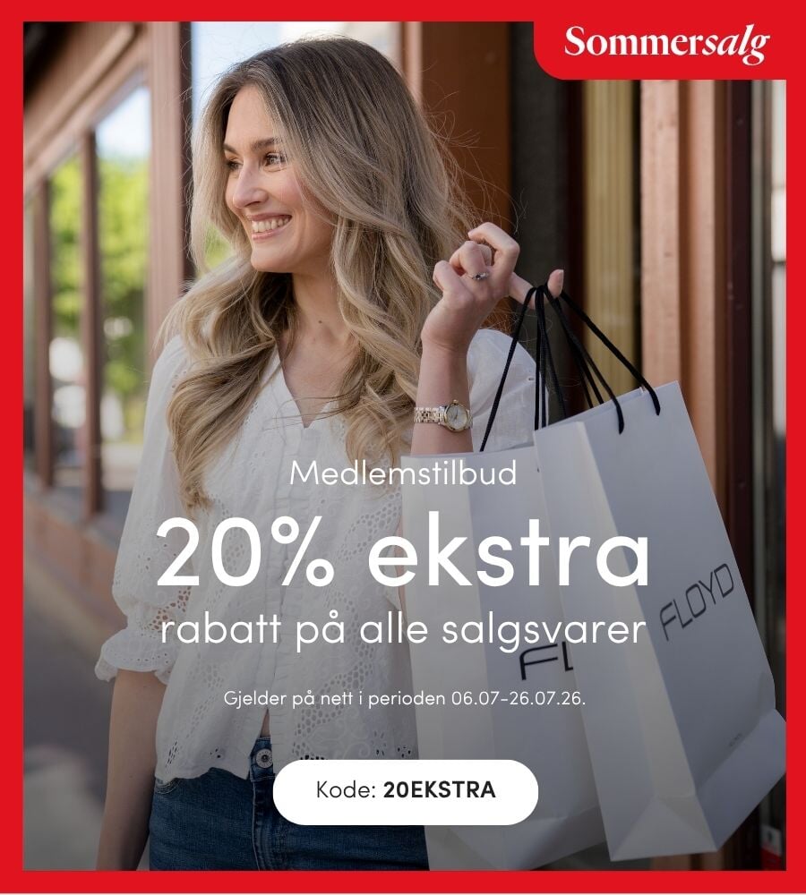 Medlemstilbud 20% ekstra på salget Gjør et kupp på vårt store SOMMERSALG med opptil 50% | FLOYD.no