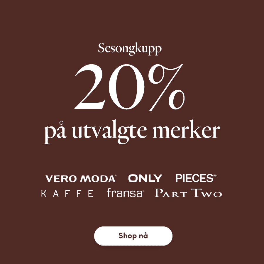 20% på utvalgte merker 20% på utvalgte merker: Vero Moda, ONLY, Fransa, Part Two, KAFFE og Pieces | FLOYD.no