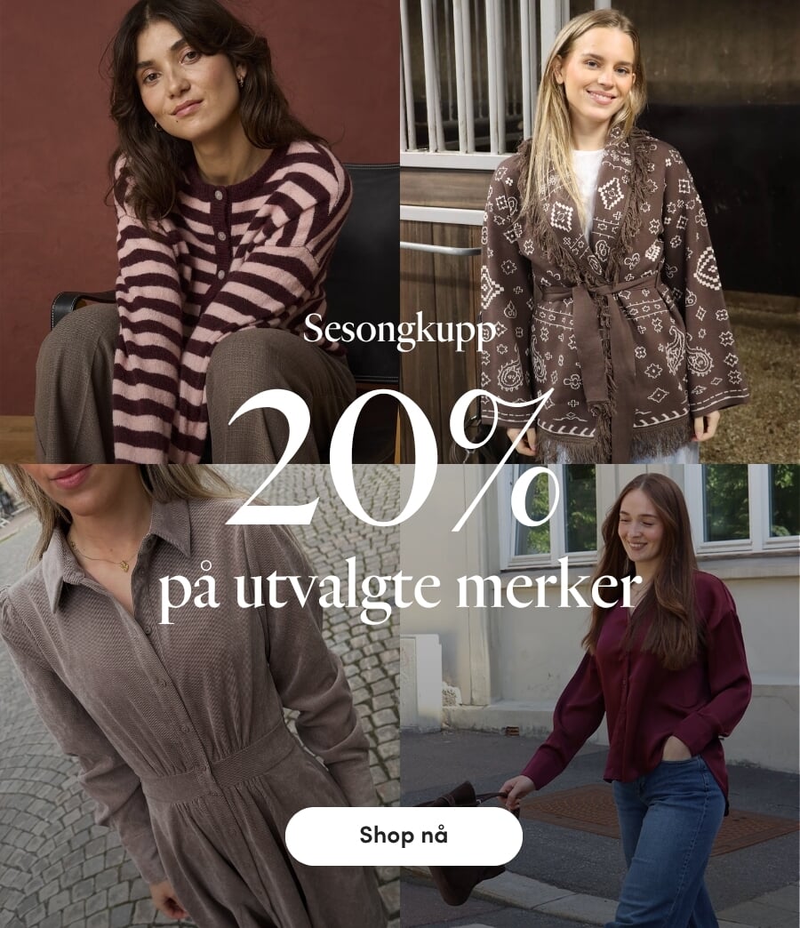 20% på utvalgte merker 20% på utvalgte merker: Vero Moda, ONLY, Fransa, Part Two, KAFFE og Pieces | FLOYD.no